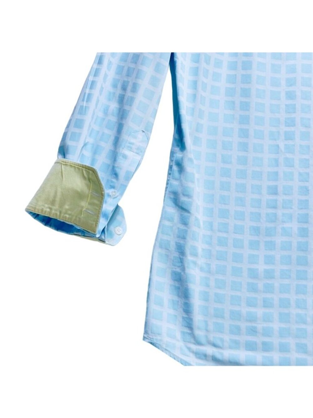 Bachrach Men's XL Light Blue Checkered Long Sleeve Button-Up Shirt - Picture 5 of 8